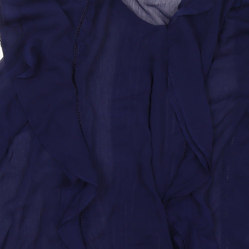 NEXT Womens Blue Polyester Basic Button-Up Size 18 Round Neck