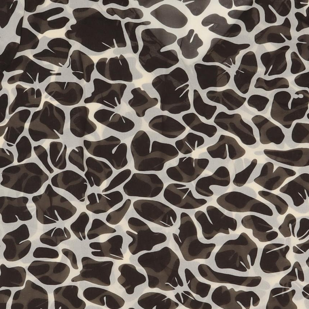 M&Co Womens Brown Geometric Polyester A-Line Size 16 V-Neck Pullover - Beach Cover-Up