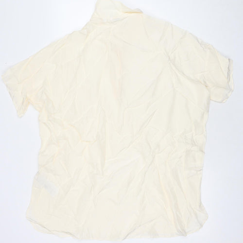Uniqlo Womens Ivory Viscose Tunic T-Shirt Size M Collared