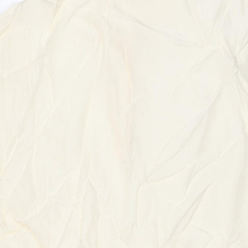 Uniqlo Womens Ivory Viscose Tunic T-Shirt Size M Collared
