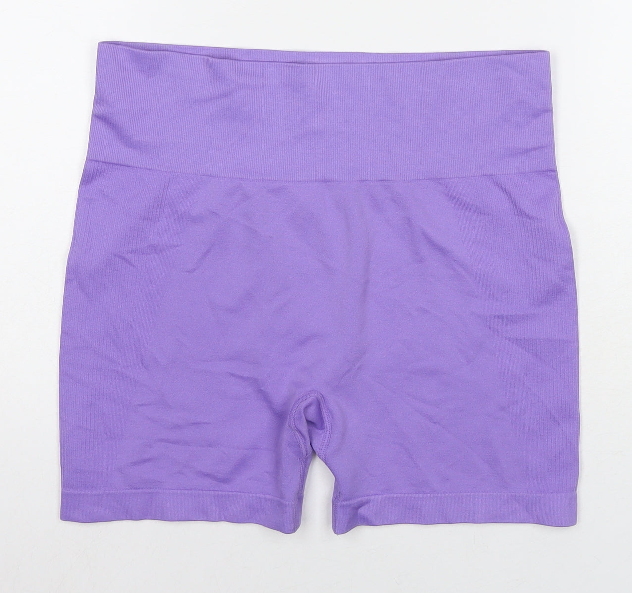 Workout Womens Purple Polyester Compression Shorts Size 14 L3 in Regular - Size 14-16