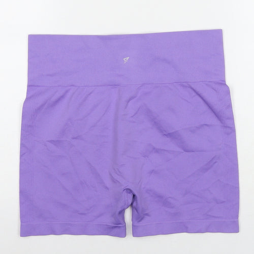 Workout Womens Purple Polyester Compression Shorts Size 14 L3 in Regular - Size 14-16