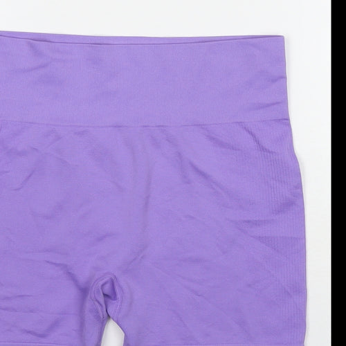 Workout Womens Purple Polyester Compression Shorts Size 14 L3 in Regular - Size 14-16