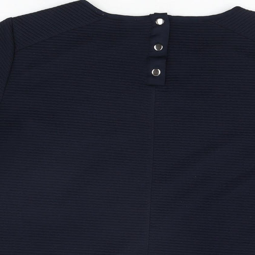 Per Una Womens Blue Polyester Basic T-Shirt Size 14 Round Neck