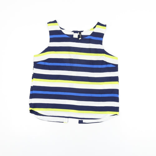 Innocence Womens Multicoloured Striped Polyester Basic T-Shirt Size 10 Round Neck