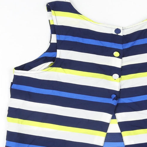 Innocence Womens Multicoloured Striped Polyester Basic T-Shirt Size 10 Round Neck