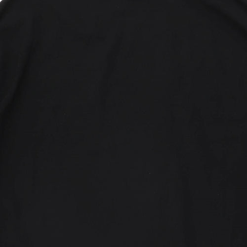 Boohoo Womens Black Polyester Shift Size L Round Neck Button