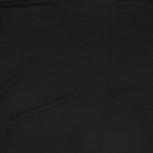 New Look Womens Black Geometric Polyester Basic T-Shirt Size L Round Neck