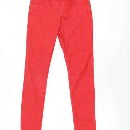 Only Womens Red Cotton Skinny Jeans Size S L34 in Regular Zip