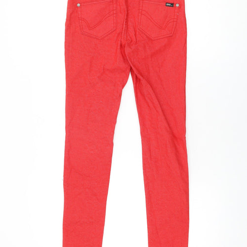 Only Womens Red Cotton Skinny Jeans Size S L34 in Regular Zip