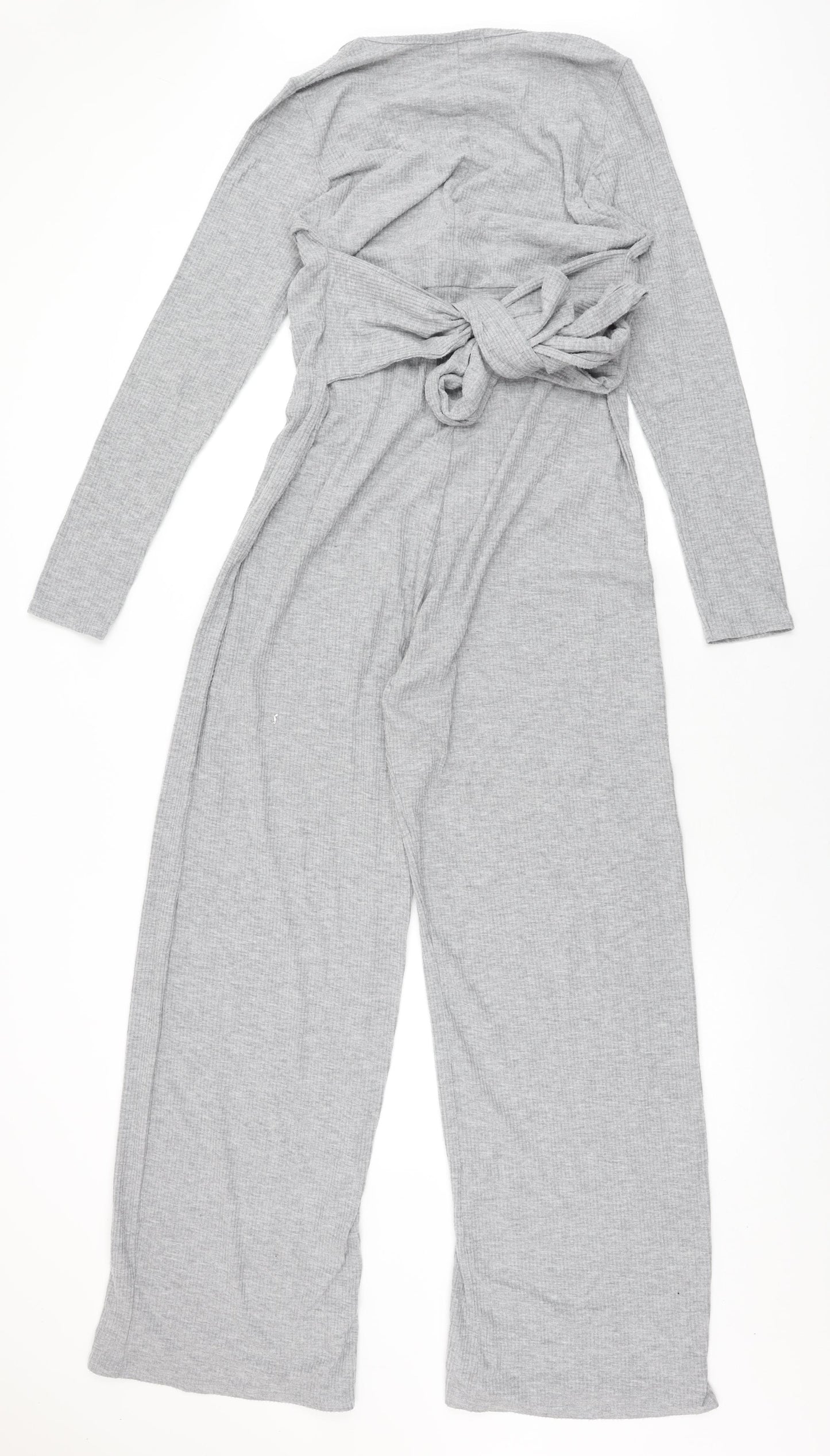 In the Style Womens Grey Polyester Jumpsuit One-Piece Size 10 L32 in Tie