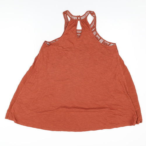 NEXT Womens Brown Viscose Basic T-Shirt Size 14 Round Neck