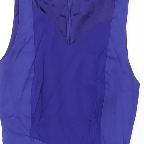 Kaliko Womens Blue Cotton Bodycon Size 8 Sweetheart Zip