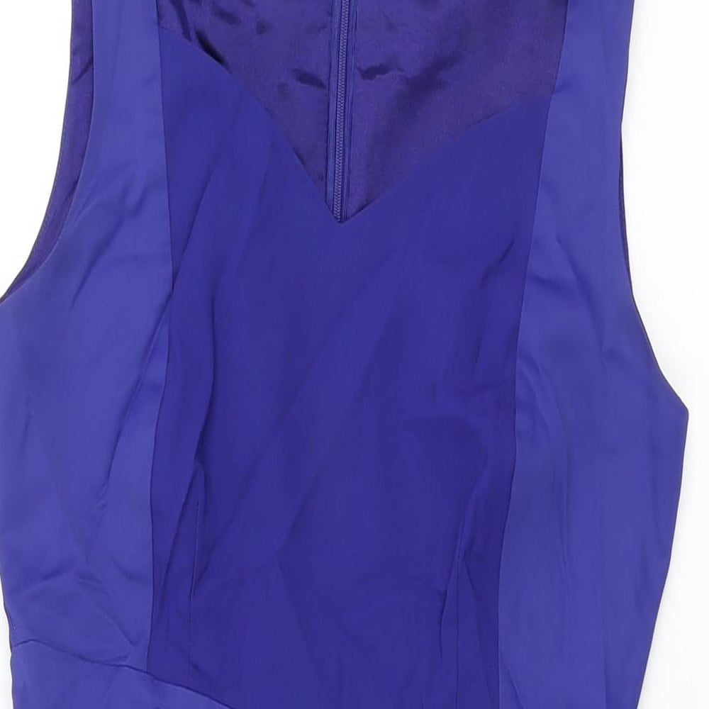 Kaliko Womens Blue Cotton Bodycon Size 8 Sweetheart Zip