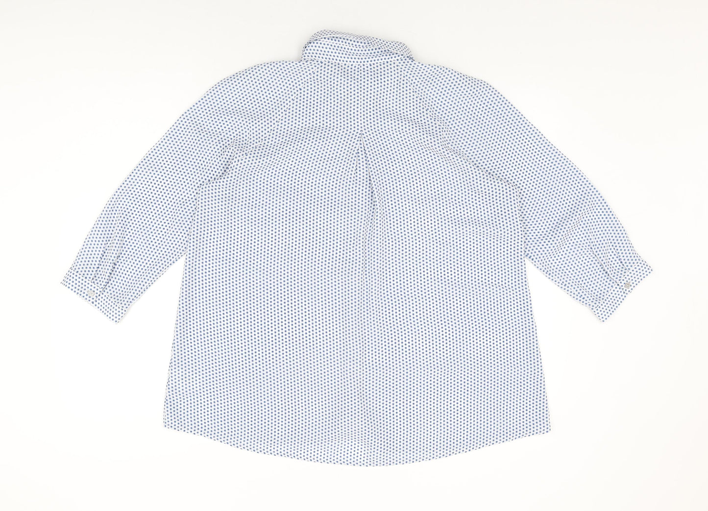 Lila Rose Womens White Geometric Polyester Basic Button-Up Size M Collared