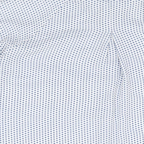 Lila Rose Womens White Geometric Polyester Basic Button-Up Size M Collared
