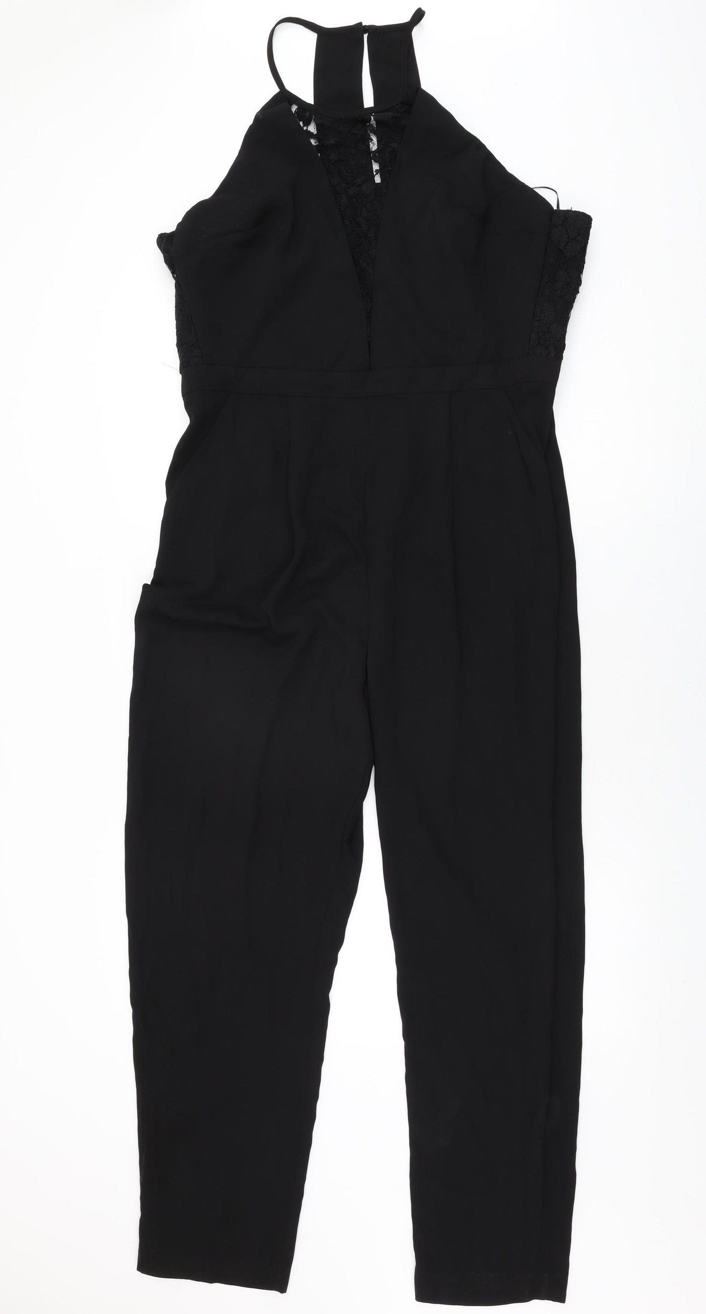 New Look Womens Black Polyester Jumpsuit One-Piece Size 18 L29 in Zip