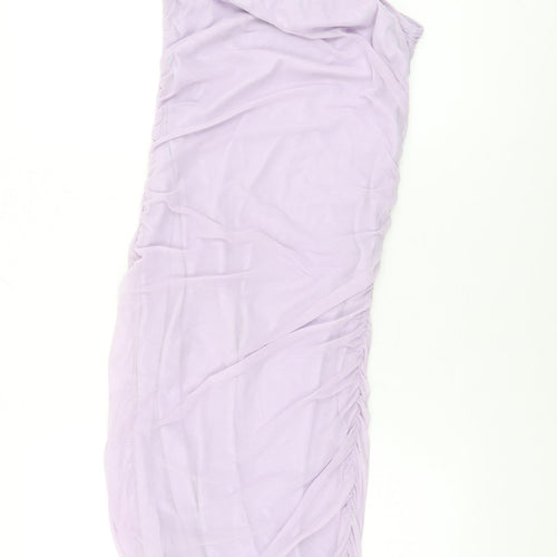 PRETTYLITTLETHING Womens Purple Polyester Bodycon Size 12 Square Neck Pullover