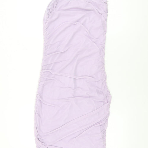 PRETTYLITTLETHING Womens Purple Polyester Bodycon Size 12 Square Neck Pullover