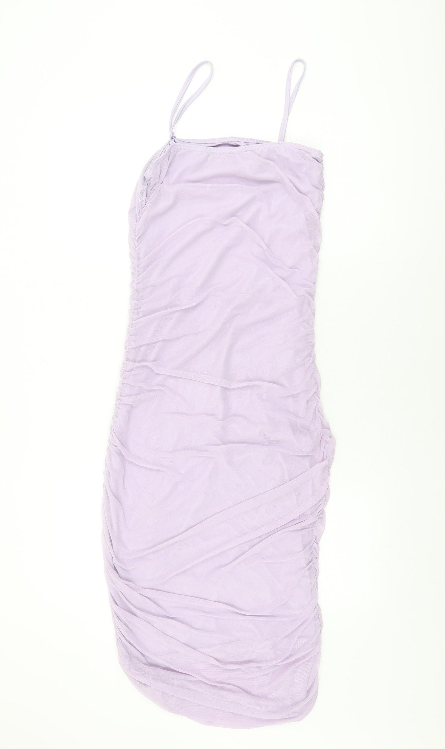 PRETTYLITTLETHING Womens Purple Polyester Bodycon Size 12 Square Neck Pullover