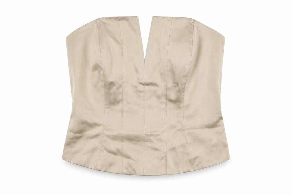 Debut Womens Beige Polyester Basic T-Shirt Size 14 Off the Shoulder