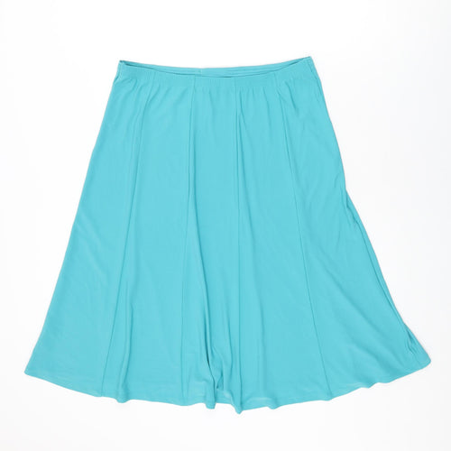 BM Collection Womens Blue Polyester Swing Skirt Size 14