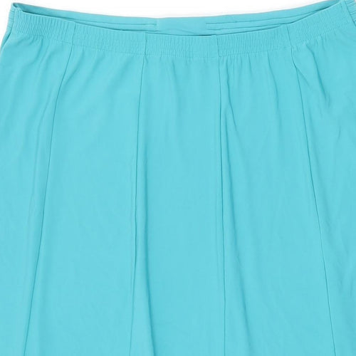 BM Collection Womens Blue Polyester Swing Skirt Size 14