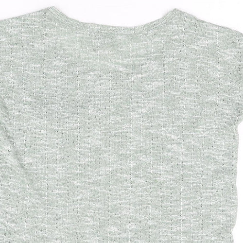 New Look Womens Green Polyester Basic T-Shirt Size 12 Round Neck