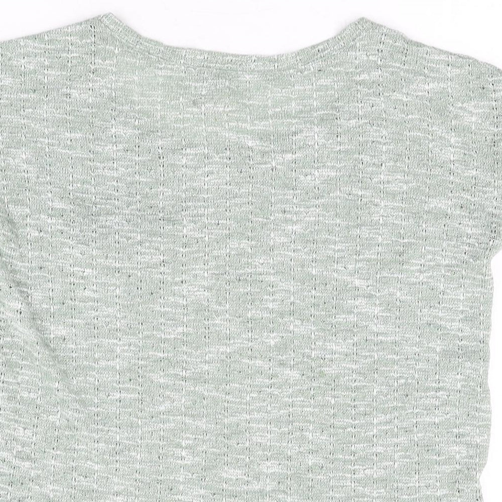 New Look Womens Green Polyester Basic T-Shirt Size 12 Round Neck