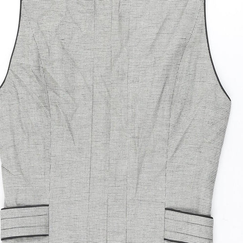 NEXT Womens Grey Polyester Shift Size 6 Round Neck Zip