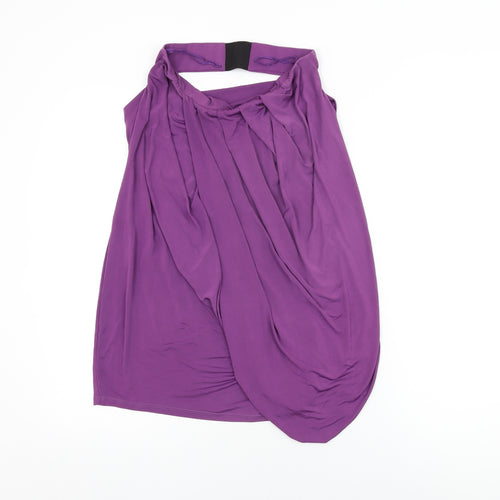 ASOS Womens Purple Polyester Basic T-Shirt Size 10 Halter