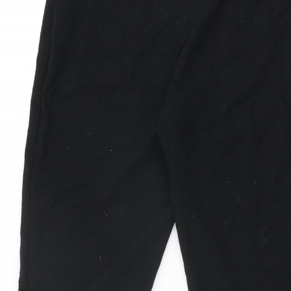 Boohoo Womens Black Polyester Trousers Size 10 L32 in Regular