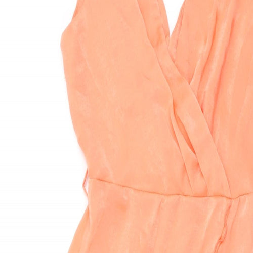 Flounce Womens Pink Polyester A-Line Size 6 V-Neck Pullover