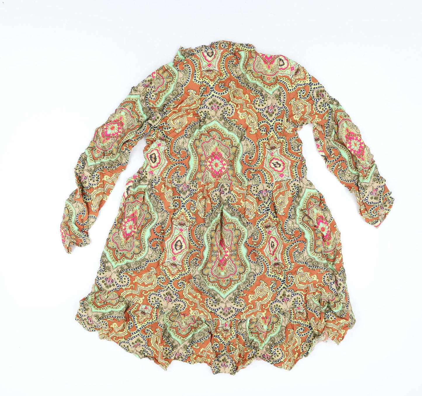 Only Womens Multicoloured Geometric Viscose Shift Size 6 V-Neck Pullover