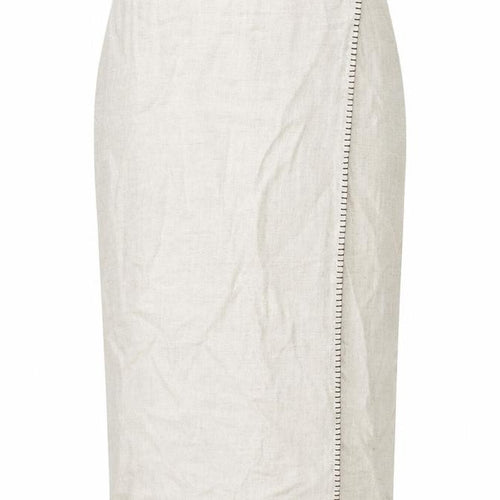 Lakeland Womens Beige Viscose Wrap Skirt Size 16 Zip