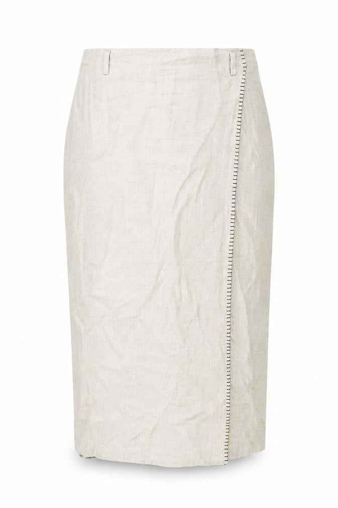 Lakeland Womens Beige Viscose Wrap Skirt Size 16 Zip