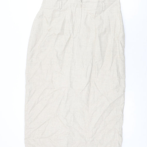 Lakeland Womens Beige Viscose Wrap Skirt Size 16 Zip