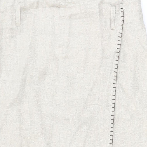 Lakeland Womens Beige Viscose Wrap Skirt Size 16 Zip