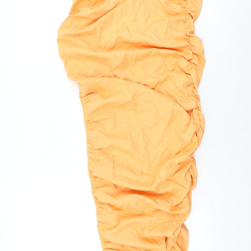 PRETTYLITTLETHING Womens Orange Polyester Maxi Skirt Size 10 Zip