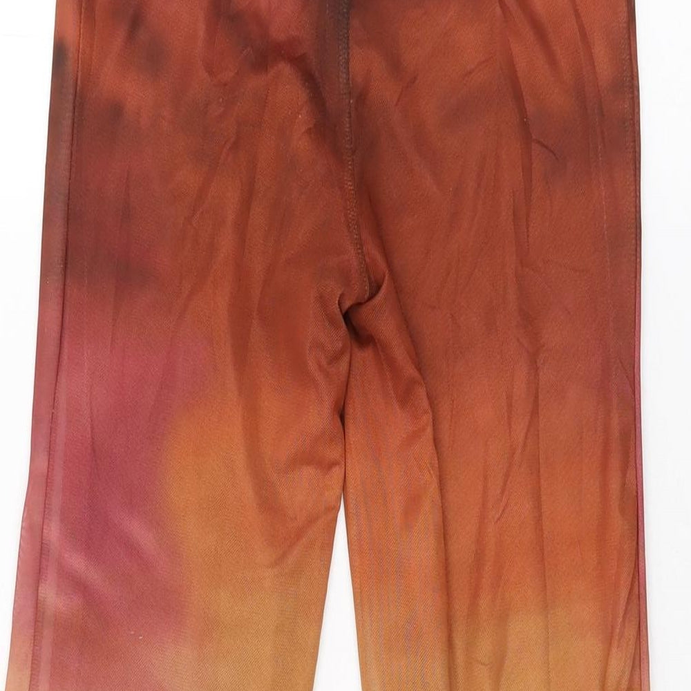 Motel Womens Orange Geometric Polyester Trousers Size XS L33 in Regular