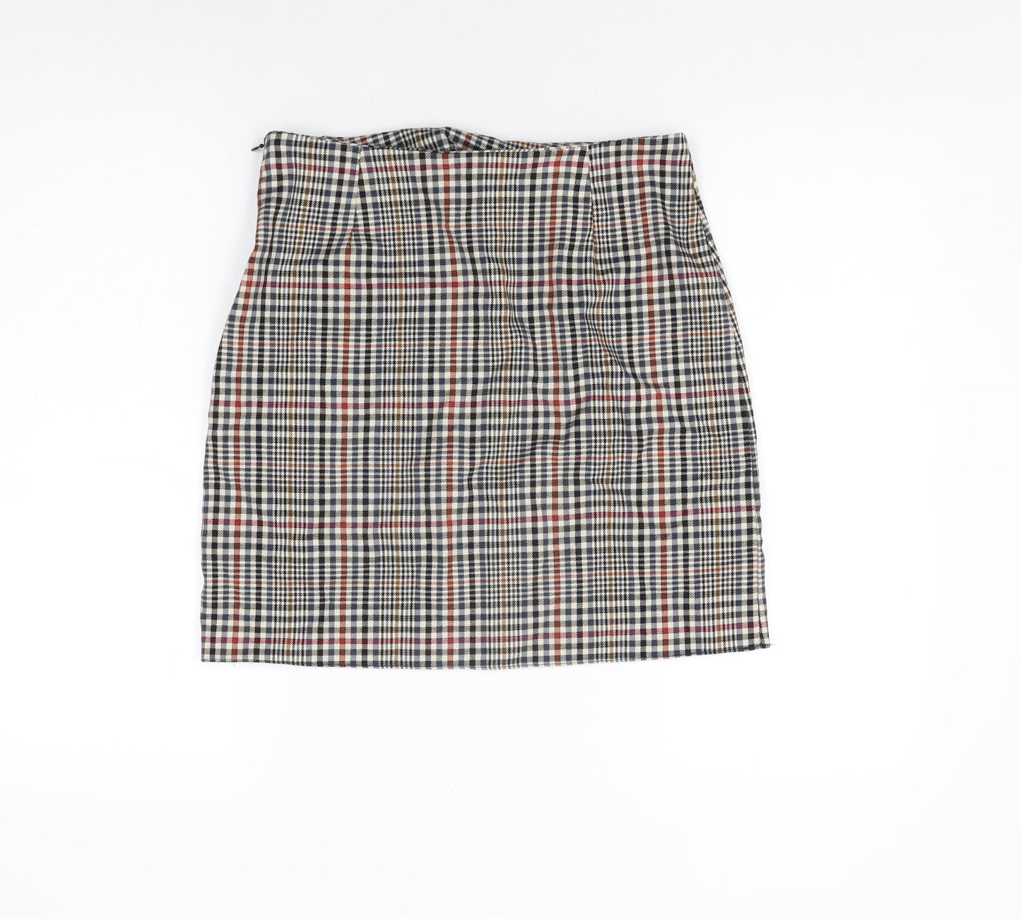 New Look Womens Multicoloured Geometric Polyester Mini Skirt Size 10 Zip