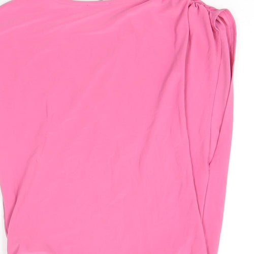 Zara Womens Pink Polyester Wrap T-Shirt Size S V-Neck