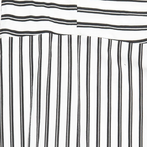 Simply Be Womens White Striped Polyester A-Line Size 18 Off the Shoulder Pullover