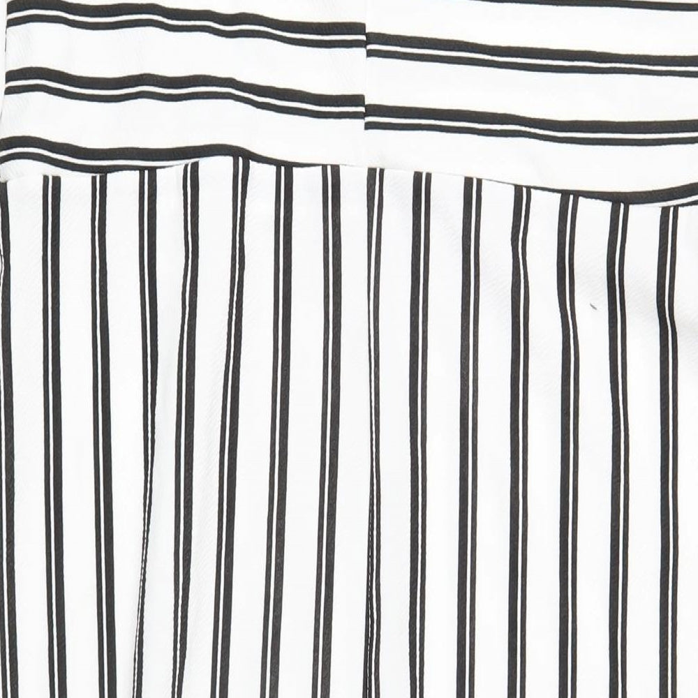 Simply Be Womens White Striped Polyester A-Line Size 18 Off the Shoulder Pullover