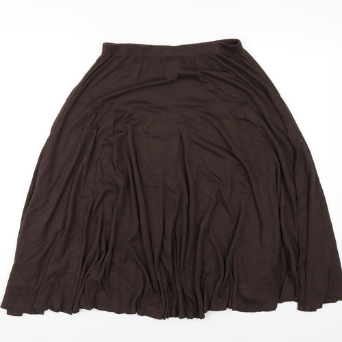 Damart Womens Brown Polyester A-Line Skirt Size 12