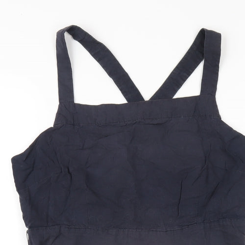 Max Womens Blue Cotton A-Line Size 10 Square Neck Zip