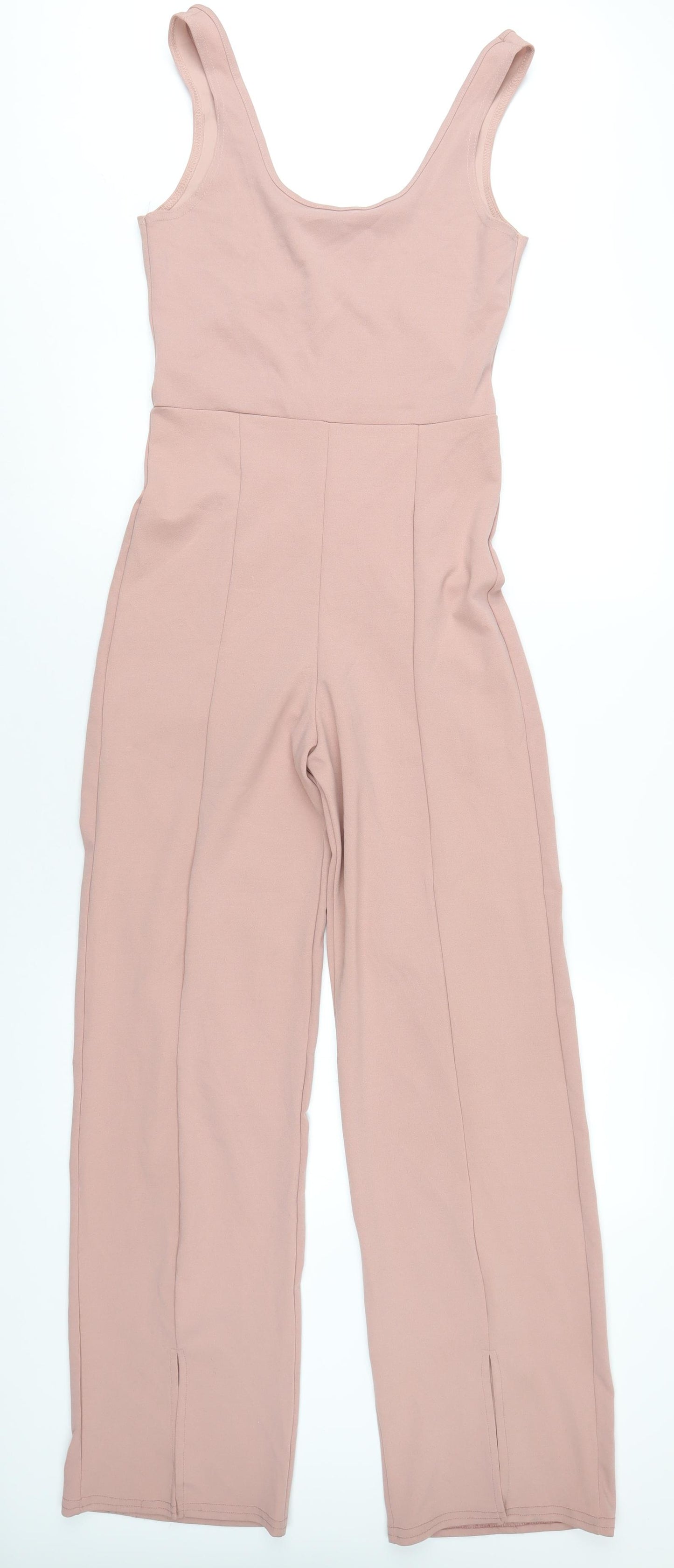 Boohoo Womens Pink Polyester Jumpsuit One-Piece Size 12 L31 in Pullover