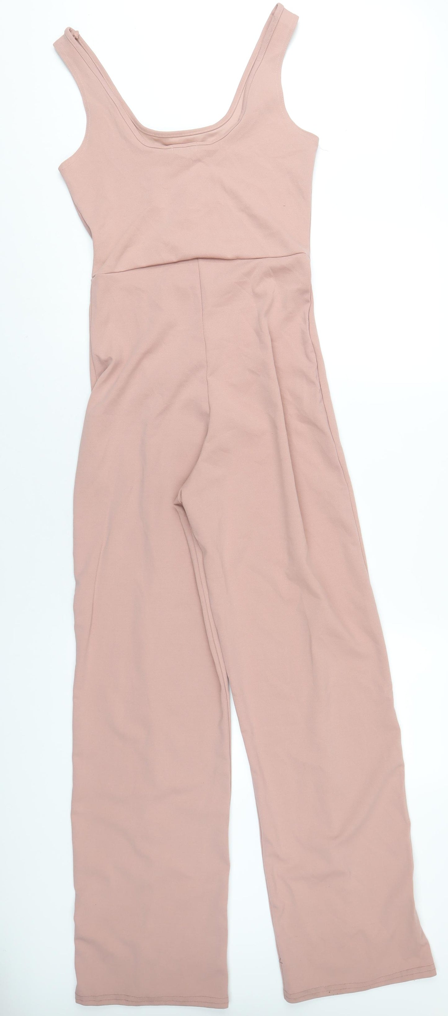 Boohoo Womens Pink Polyester Jumpsuit One-Piece Size 12 L31 in Pullover