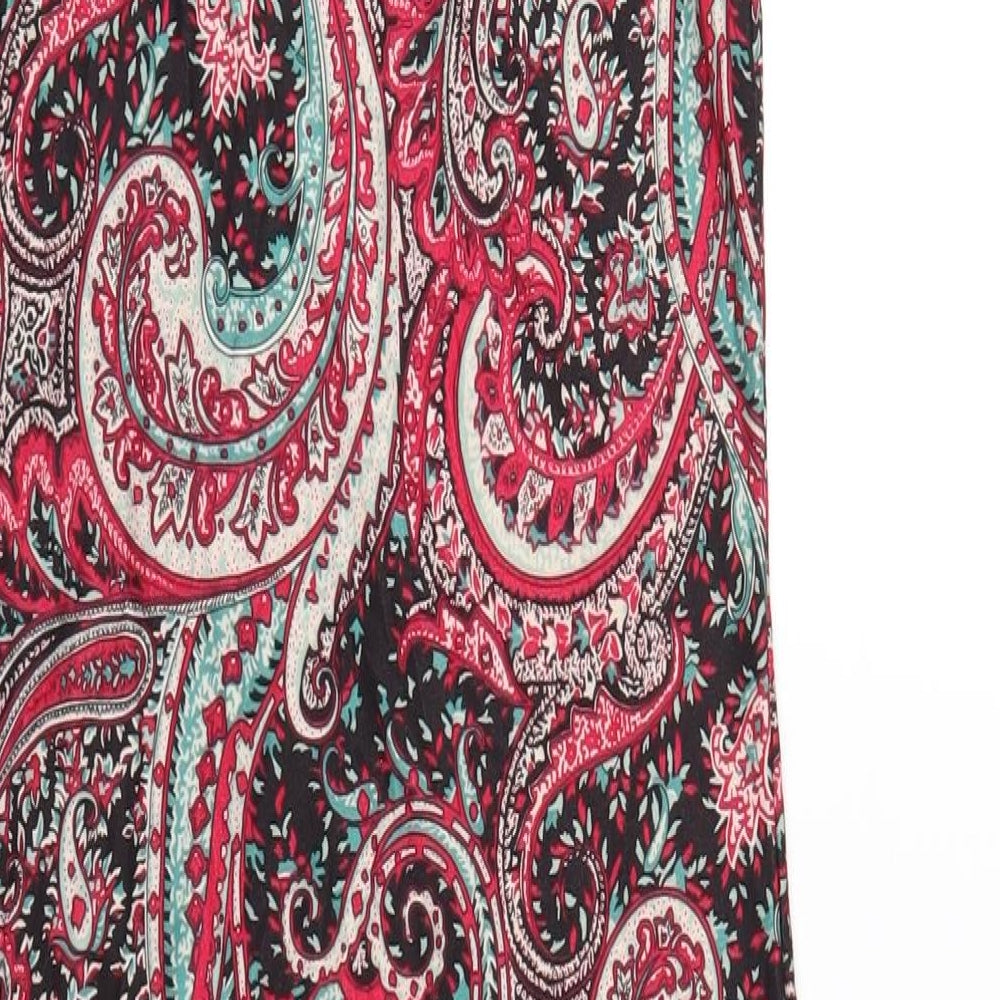 Jasmine Womens Multicoloured Paisley Polyester Bodycon Size 10 Round Neck Pullover