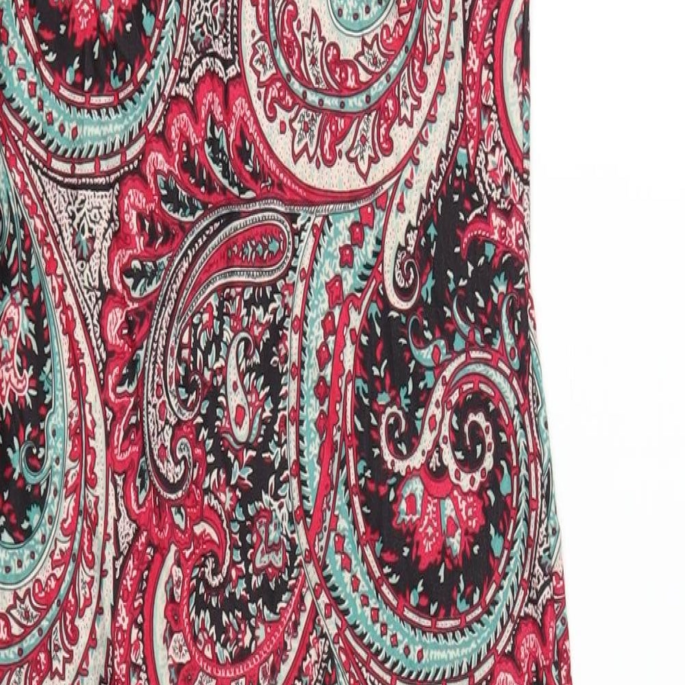 Jasmine Womens Multicoloured Paisley Polyester Bodycon Size 10 Round Neck Pullover